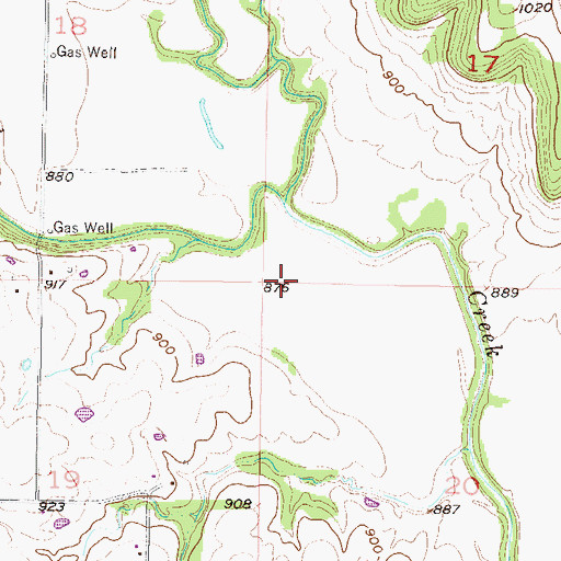 Topographic Map of Little Bull Creek, KS