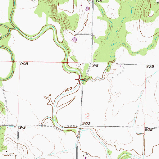 Topographic Map of Smith Branch, KS