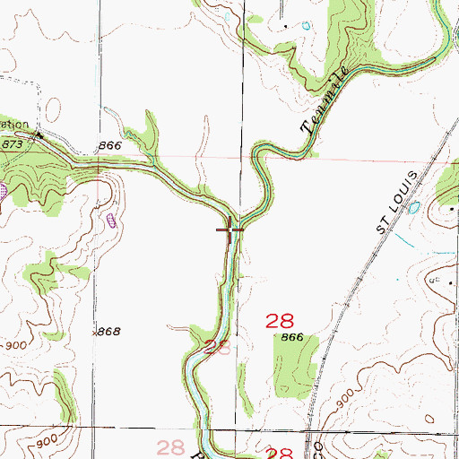 Topographic Map of Ten Mile Creek, KS