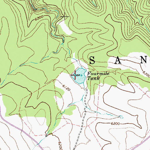Topographic Map of Fourmile Tank, AZ