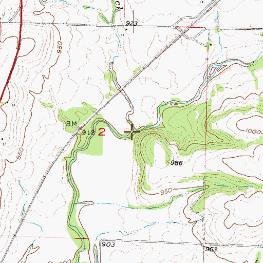Topographic Map of Drummond Branch, KS