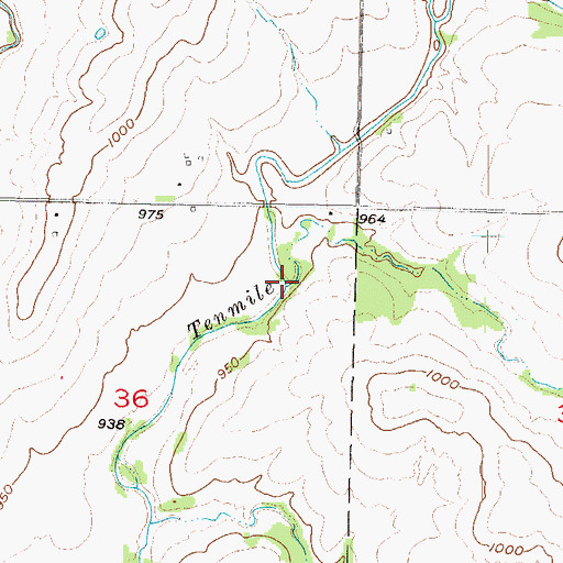 Topographic Map of Elm Branch, KS