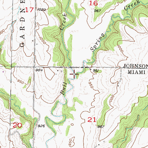 Topographic Map of Spring Creek, KS