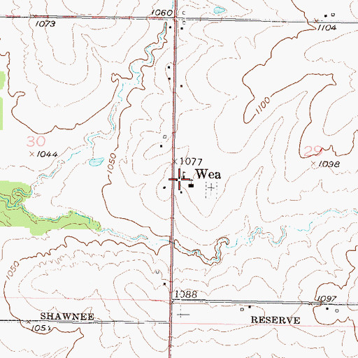 Topographic Map of Wea, KS