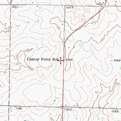 Topographic Map of Center Point School (historical), KS