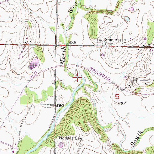 Topographic Map of North Wea Creek, KS