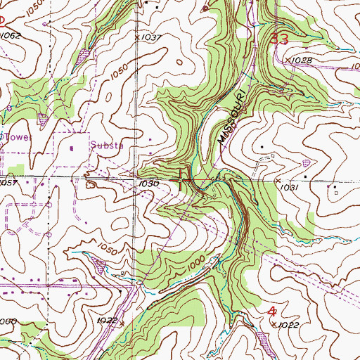 Topographic Map of Township of Aubry, KS