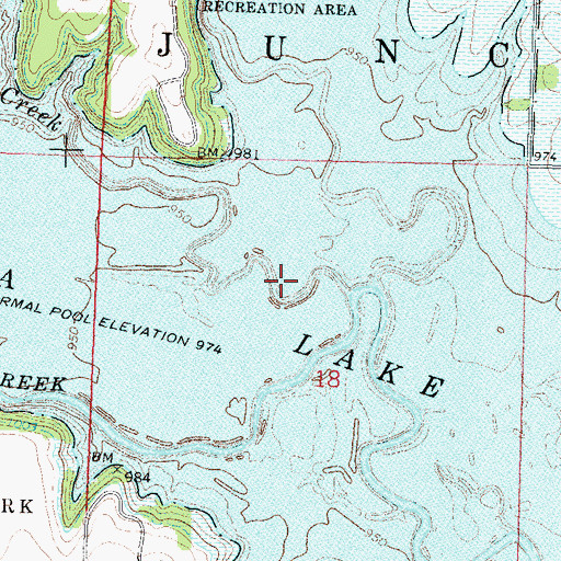 Topographic Map of Dragoon Creek, KS