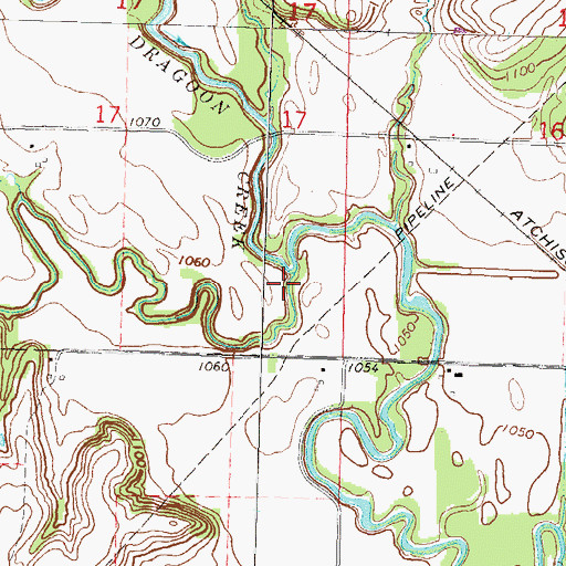 Topographic Map of Soldier Creek, KS