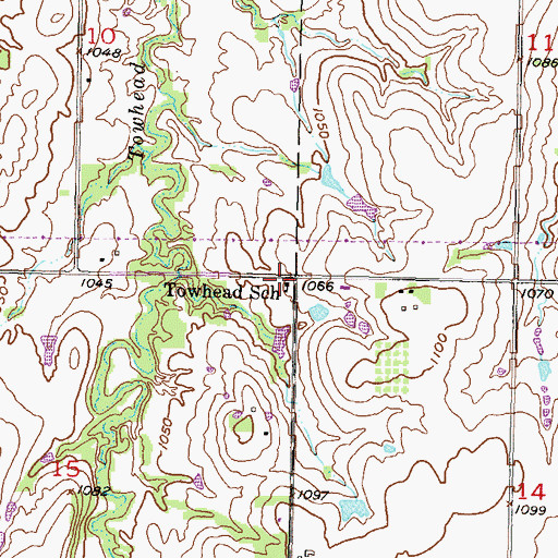 Topographic Map of Towhead School (historical), KS
