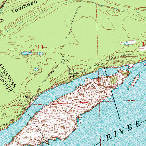 Topographic Map of Commerce Cut Off, AR