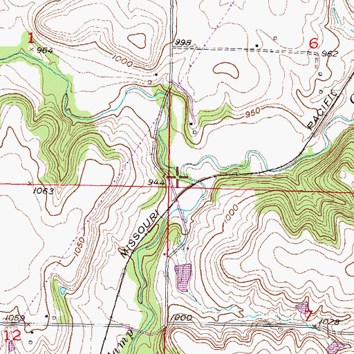 Topographic Map of Strowbridge Creek, KS