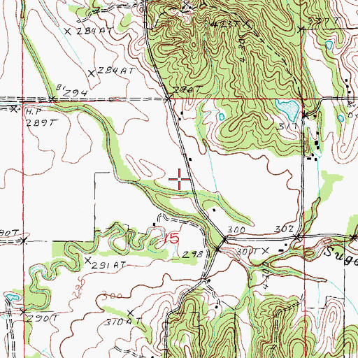 Topographic Map of Commisary Church, AR