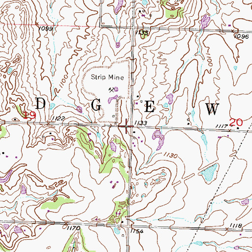 Topographic Map of Township of Ridgeway, KS
