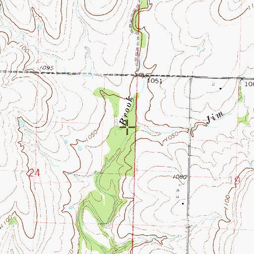Topographic Map of Jim Creek, KS
