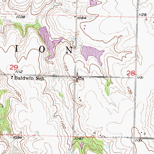 Topographic Map of Township of Marion, KS