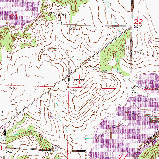 Topographic Map of Township of Clinton, KS