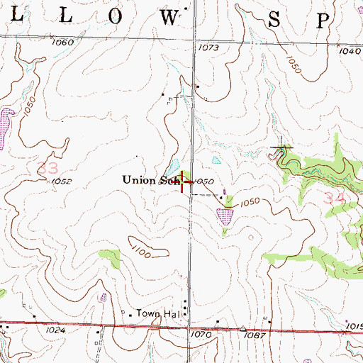 Topographic Map of Union School (historical), KS