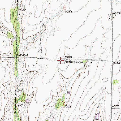 Topographic Map of Bethel - Harbour Cemetery, KS
