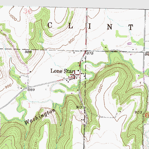 Topographic Map of Lone Star, KS