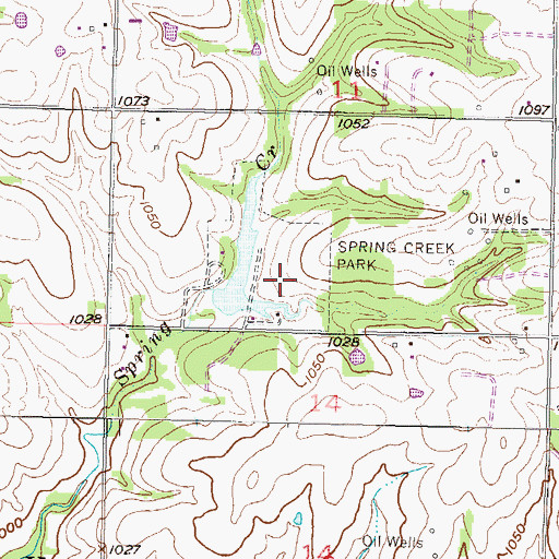 Topographic Map of Spring Creek Park, KS