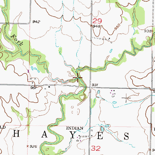 Topographic Map of Middle Fork Tauy Creek, KS