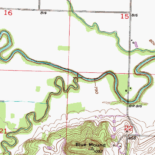 Topographic Map of Coal Creek, KS