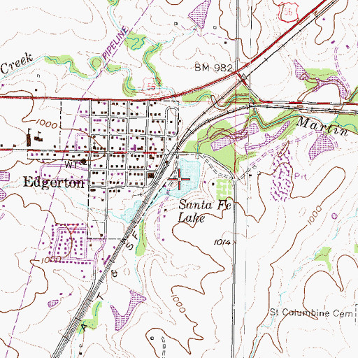 Topographic Map of Santa Fe Lake, KS