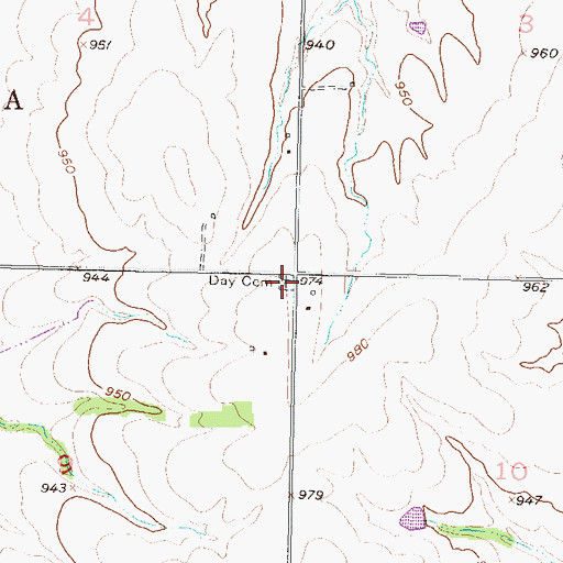 Topographic Map of Deay Cemetery, KS