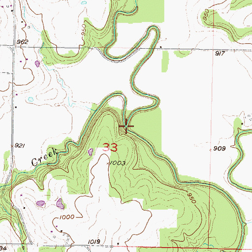Topographic Map of Rock Creek, KS
