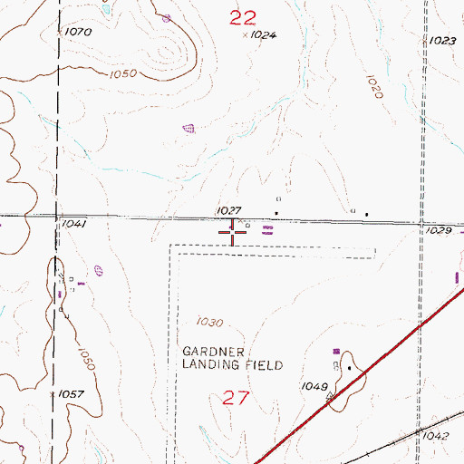 Topographic Map of Gardner Municipal Airport, KS