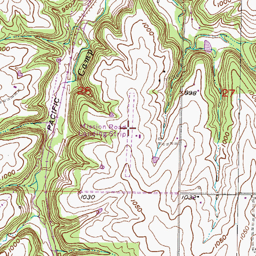 Topographic Map of Mission Road Landing Strip (historical), KS