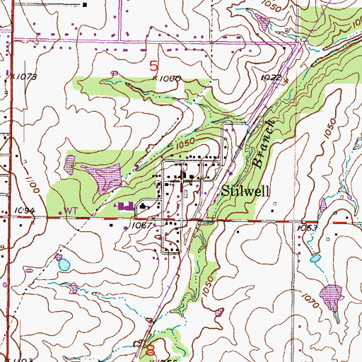 Topographic Map of Stilwell, KS