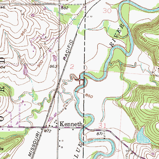 Topographic Map of Negro Creek, KS