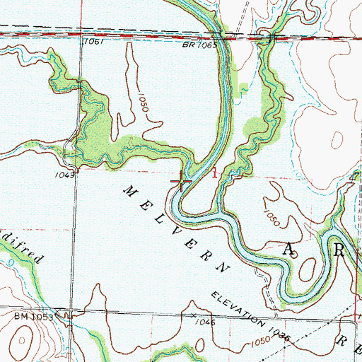 Topographic Map of Mud Creek, KS