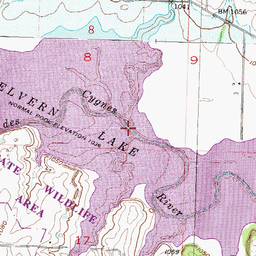 Topographic Map of Cherry Creek, KS