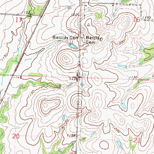 Topographic Map of Township of Barclay, KS