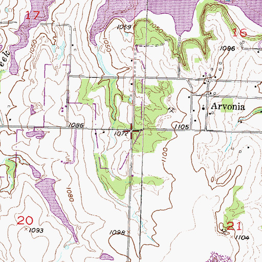 Topographic Map of Township of Arvonia, KS