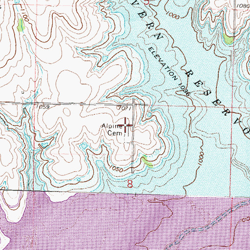 Topographic Map of Alpine Cemetery, KS