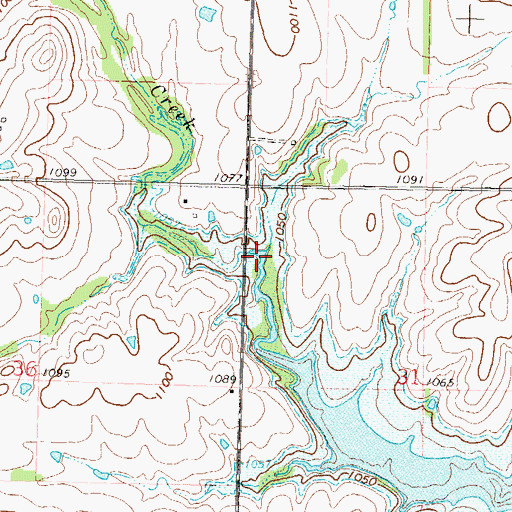 Topographic Map of Turkey Creek, KS