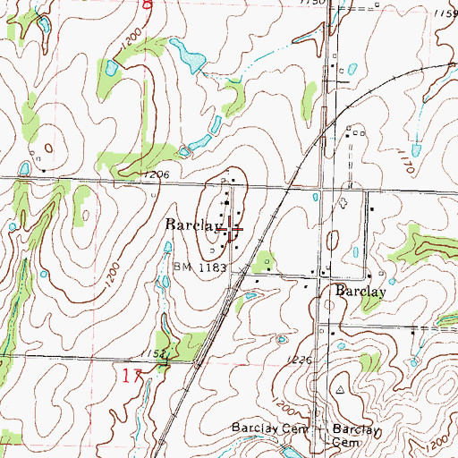 Topographic Map of Barclay, KS