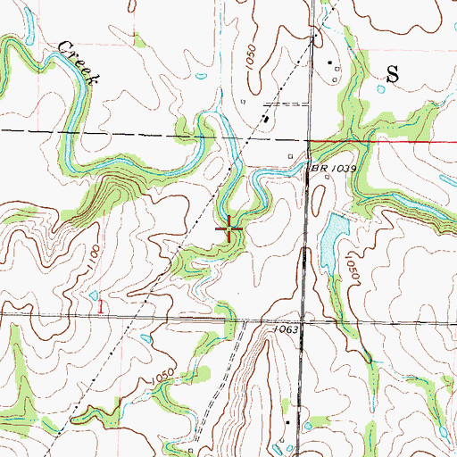 Topographic Map of Mute Creek, KS