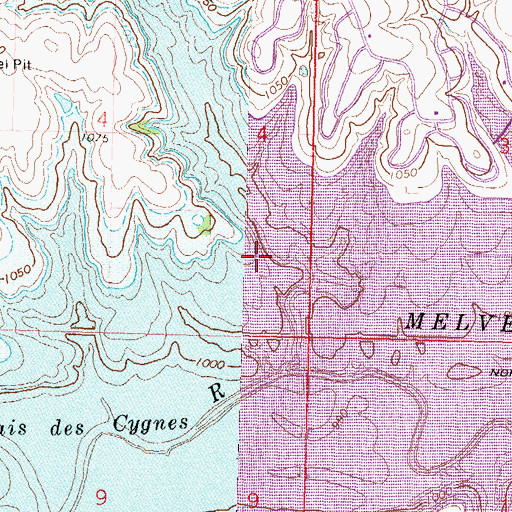 Topographic Map of Township of Olivet, KS