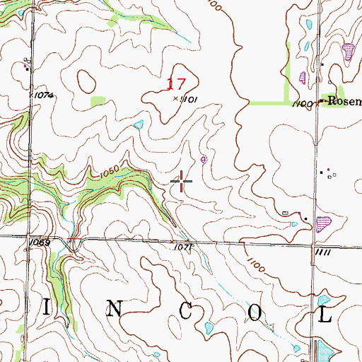 Topographic Map of Township of Lincoln, KS