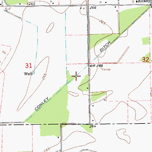 Topographic Map of Conley Ditch, AR