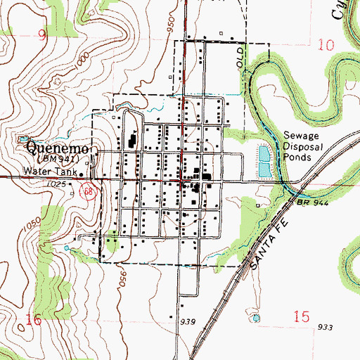 Topographic Map of Quenemo, KS