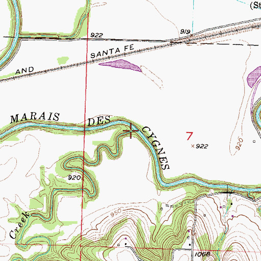 Topographic Map of Hard Fish Creek, KS