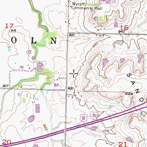 Topographic Map of Township of Lincoln, KS