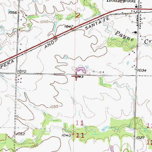 Topographic Map of Township of Homewood, KS