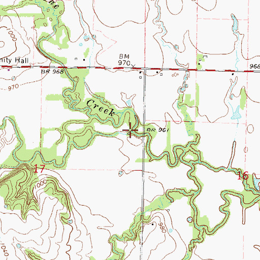 Topographic Map of Payne Creek, KS